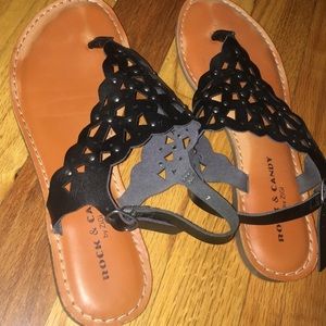 Black Rock & Candy Sandals. WORN ONCE, PERF COND.